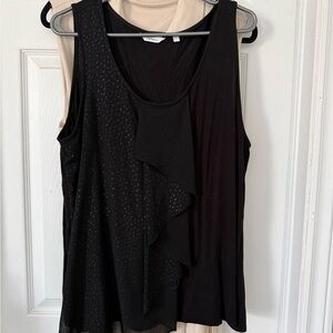 Black Sleeveless Ruffle Front Tank Top - Reitman’s